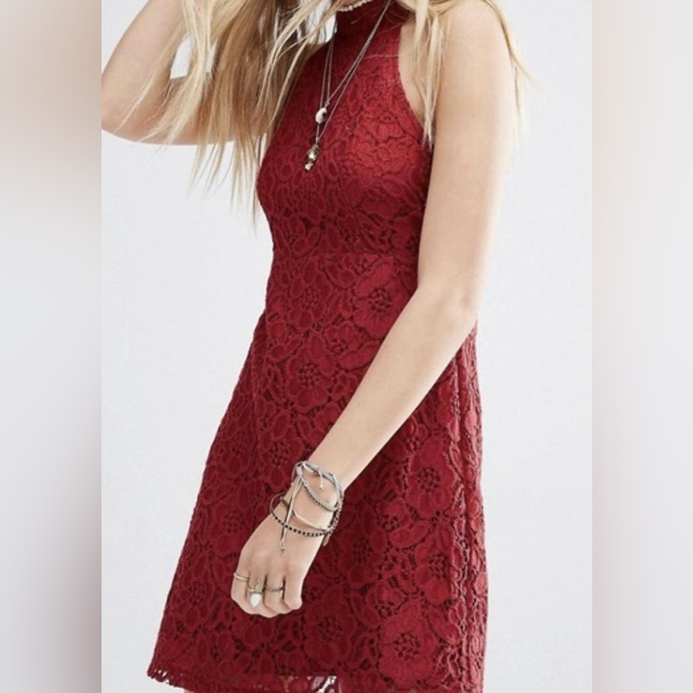 deep wine Abercrombie and Fitch halter neck dress